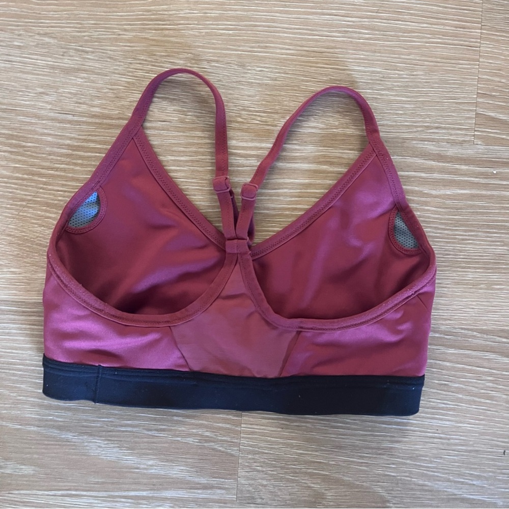 Nike black and dark burgundy Racerback sports bra - Picture 2 of 2